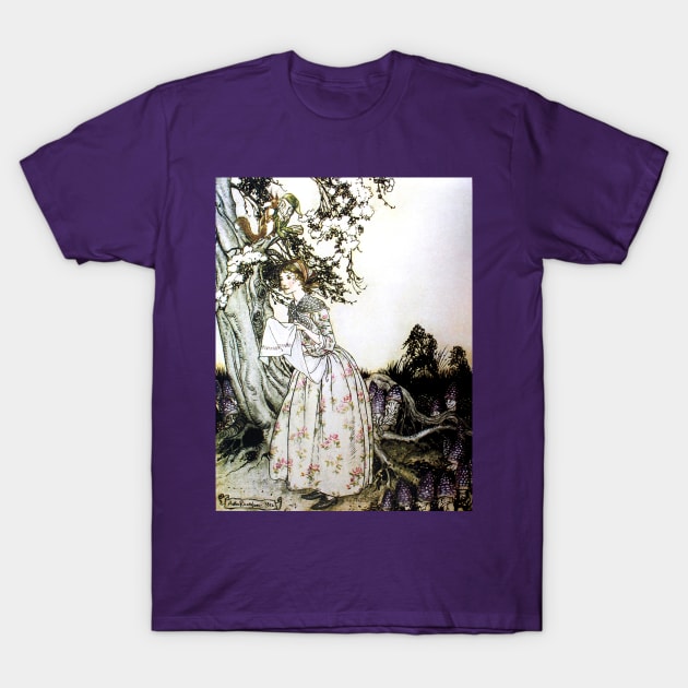 The Fair Maid - Mother Goose - Arthur Rackham T-Shirt by forgottenbeauty